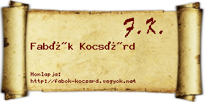 Fabók Kocsárd névjegykártya